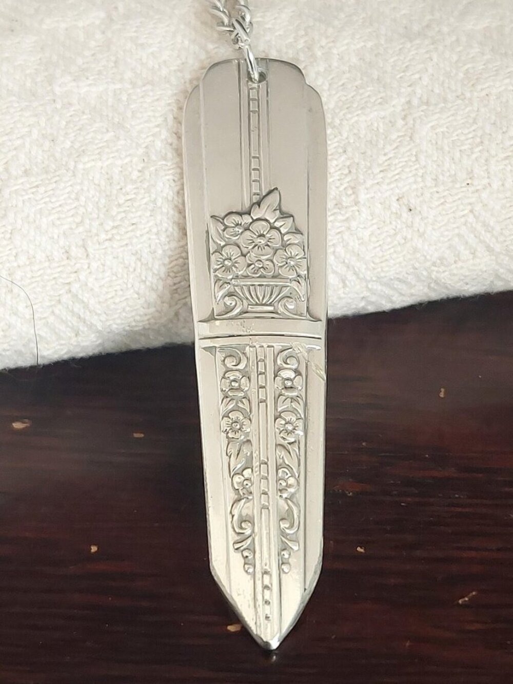 1950s Rogers Moss Rose Vintage Silverware Pendant Only Upcycled Boho